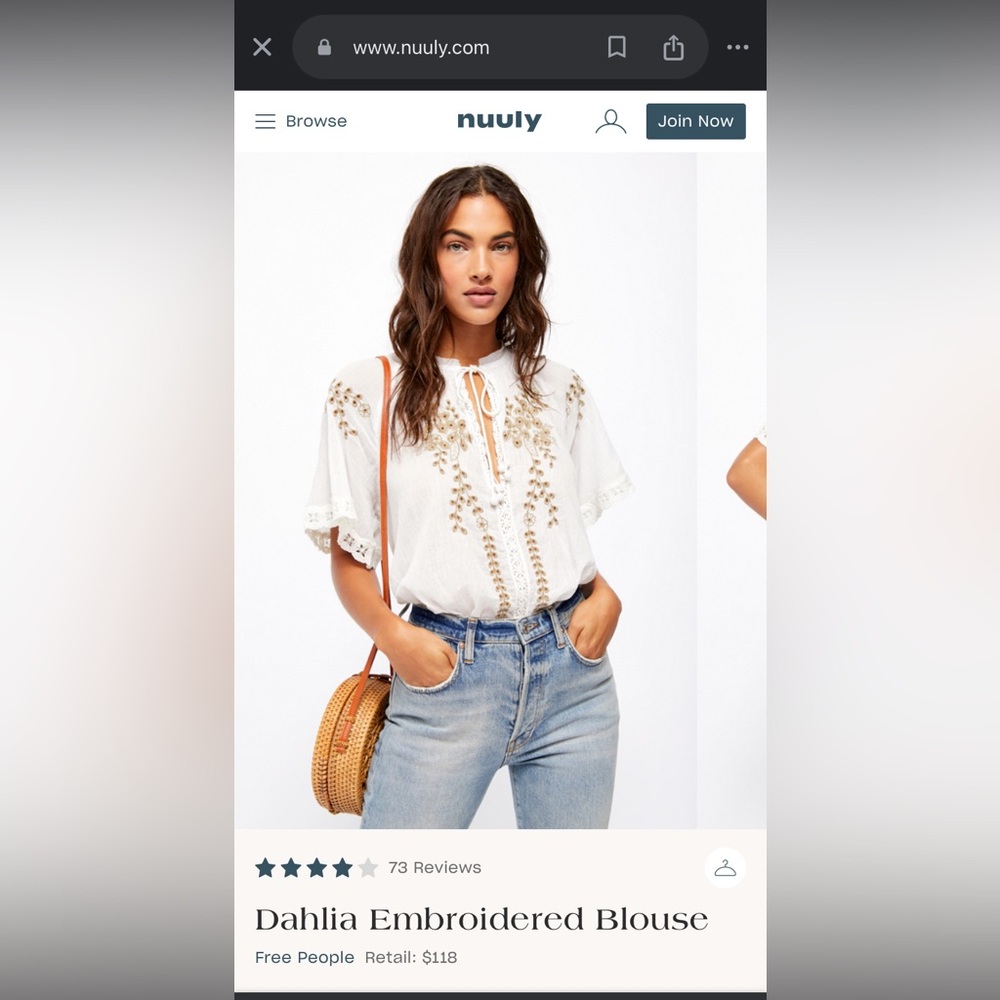 Free People Dahlia Embroidered Blouse